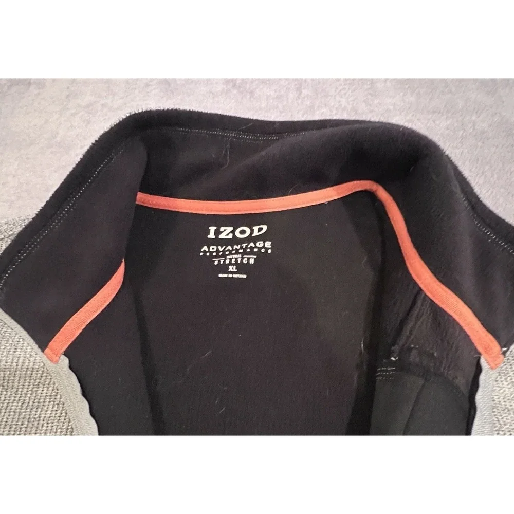 IZOD Advantage Mock Neck Full Zip‎ Jacket XL Gray Softshell Panels Golf Casual